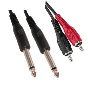 ZZIPP DEZZJ300 CAVO AUDIO 2 JACK 6,35 SBILANCIATO- 2 SPINOTTI RCA 3M	